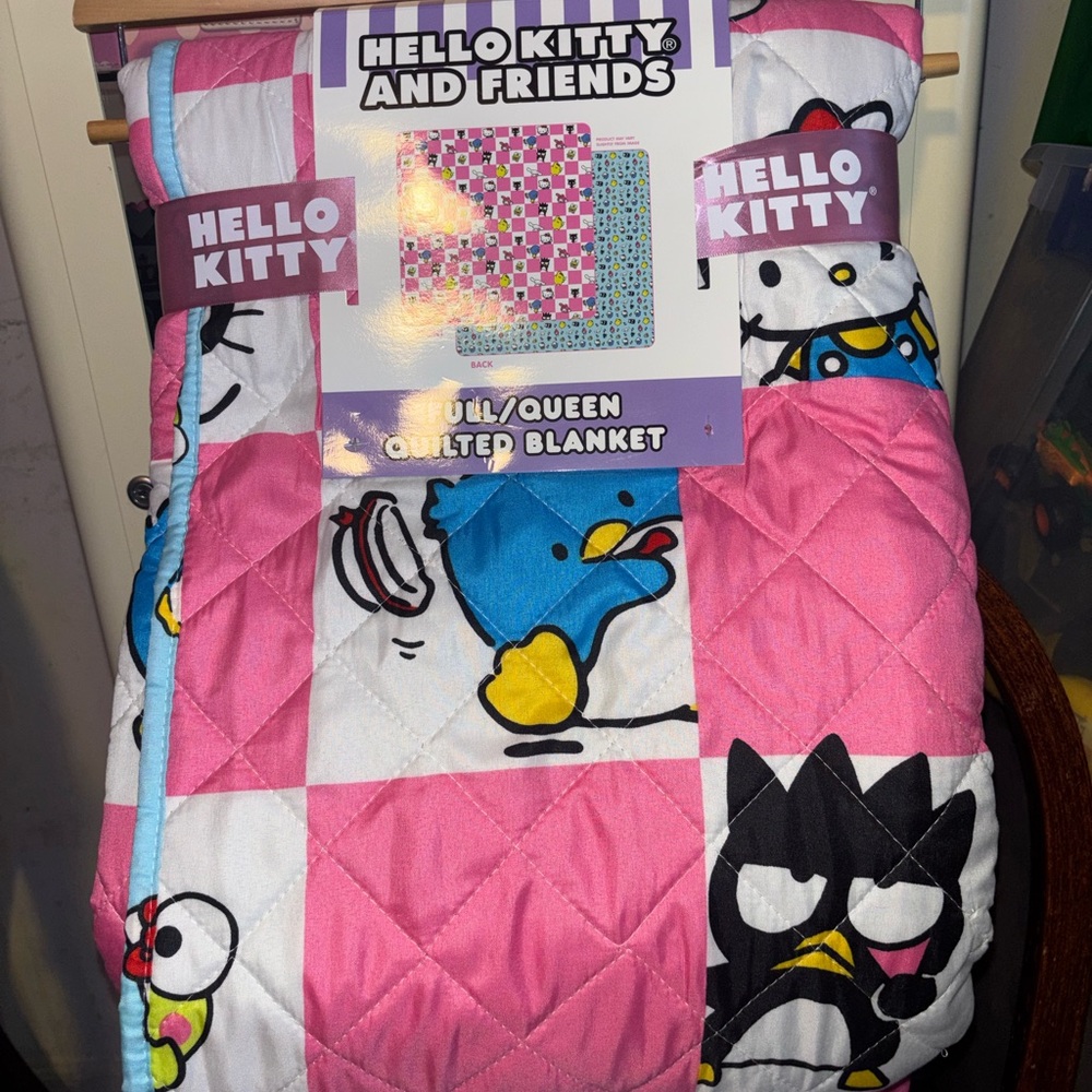 Hello Kitty Pink & White Quilted Blanket with Character Print